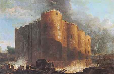 Hubert Robert La Bastille dans les premiers jours de sa demolition France oil painting art